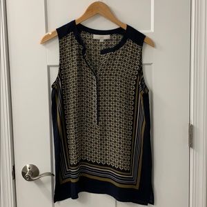 LOFT Sleeveless Pattered Tunic Blouse